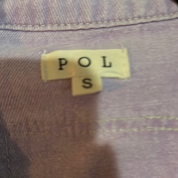 POL Purple and Gray Jean Jacket with Plaid Accents - Picture 2 of 3